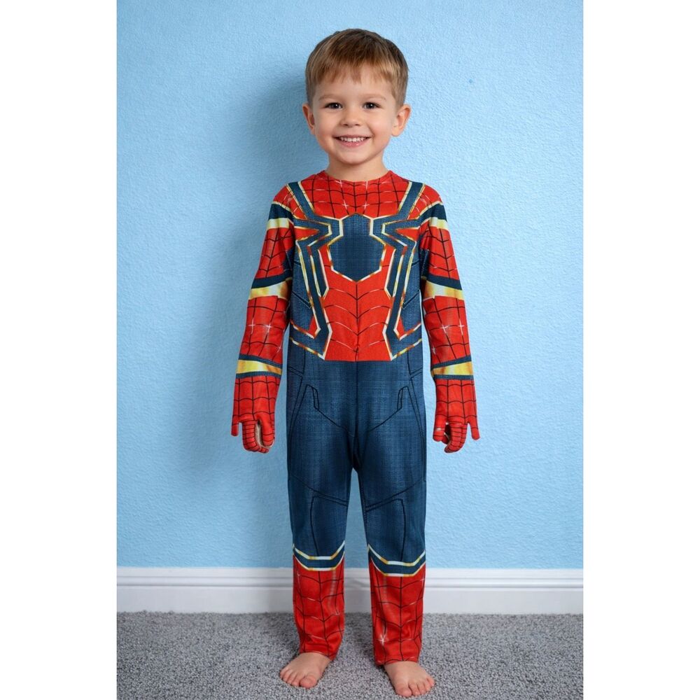 Spiderman Homecoming Iron Spiderman Costume Kids  Halloween Cosplay Sz 3-4Y